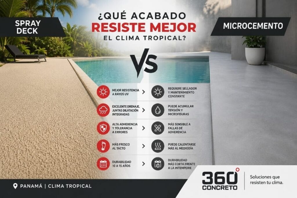 Spray Deck vs. microcemento para áreas de piscina