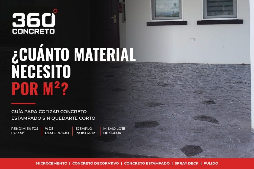 Material de concreto estampado por m²: guía de rendimientos para cotizar